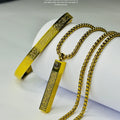 Ayatul Kursi Bar Locket + Breslet - Golden
