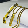 Ayatul Kursi Bar Locket + Breslet + Ring - Golden